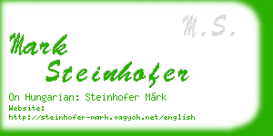 mark steinhofer business card